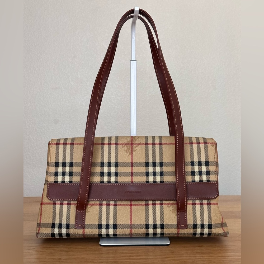 Burberry Haymarket Check shoulder bag with dustbag